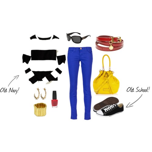 spring cometh outfit spring rugby stripes royal blue denim